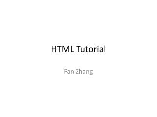 HTML Tutorial