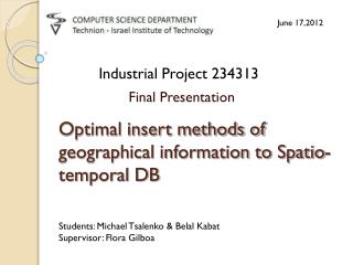 Optimal insert methods of geographical information to Spatio-temporal DB