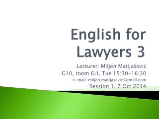 English for Lawyers 3