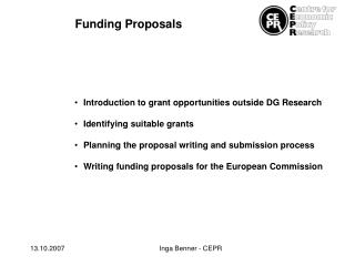 Introduction to grant opportunities outside DG Research Identifying suitable grants