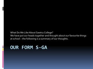 Our form S-GA