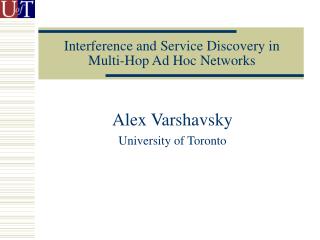Interference and Service Discovery in Multi-Hop Ad Hoc Networks