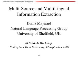 Multi-Source and MultiLingual Information Extraction