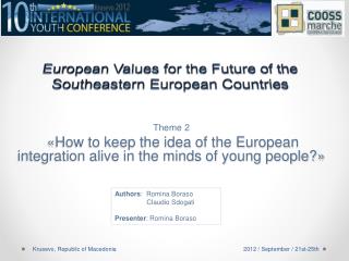 European Values for the Future of the Southeastern European Countries