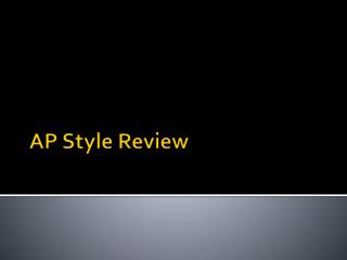 AP Style Review