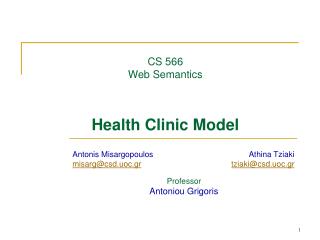 CS 566 Web Semantics Health Clinic Model