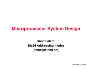 Microprocessor System Design