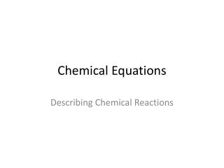 Chemical Equations