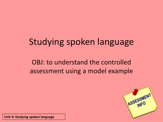 Studying spoken language