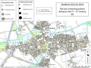 Shefford 2012 &amp; 2014 Test pits containing pottery dating to mid 1 st – 5 th century AD