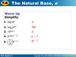 Warm Up Simplify.