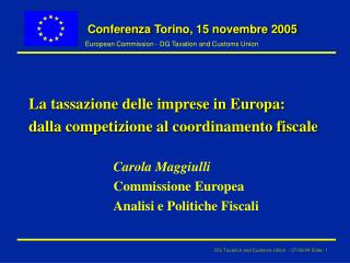 Conferenza Torino, 15 novembre 2005