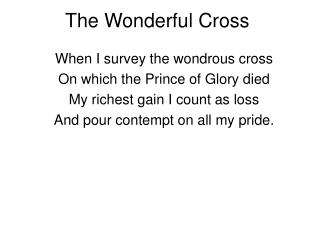 The Wonderful Cross