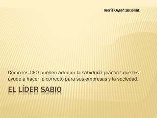 El líder sabio