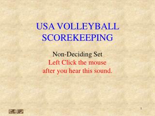 USA VOLLEYBALL SCOREKEEPING