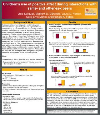 Children’s use of positive affect during interactions with same- and other-sex peers