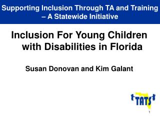 Supporting Inclusion Through TA and Training – A Statewide Initiative