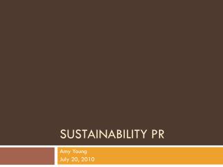 Sustainability PR