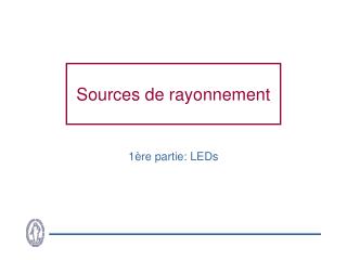 Sources de rayonnement