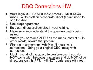 DBQ Corrections HW