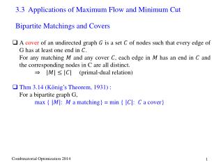 3.3 Applications of Maximum Flow and Minimum Cut