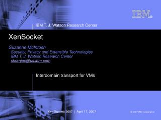 Interdomain transport for VMs