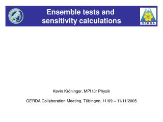 Ensemble tests and sensitivity calculations