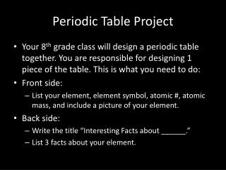 Periodic Table Project