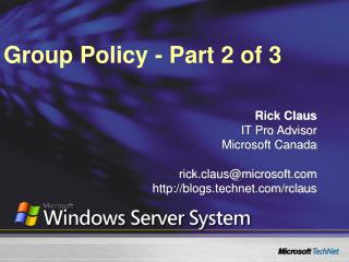 Group Policy - Part 2 of 3