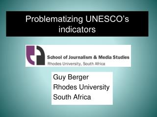 Problematizing UNESCO’s indicators