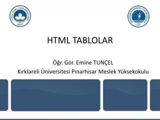 HTML TABLOLAR
