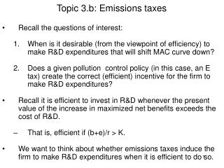 Topic 3.b: Emissions taxes