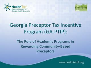 Georgia Preceptor Tax Incentive Program (GA-PTIP):