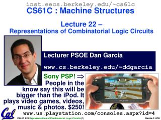 Lecturer PSOE Dan Garcia cs.berkeley/~ddgarcia