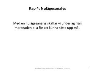 Kap 4: Nulägesanalys