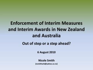 Enforcement of Interim Measures and Interim Awards in New Zealand and Australia