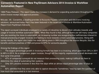 Corcentric Featured in New PayStream Advisors 2014