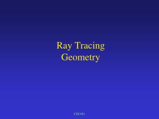 Ray Tracing Geometry