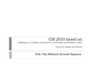 C22: The Method of Least Squares