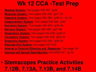 Wk 12 CCA -Test Prep