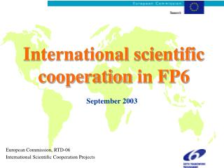 International scientific cooperation in FP6