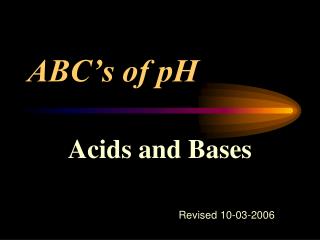 ABC’s of pH