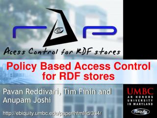 Policy Based Access Control for RDF stores