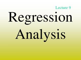 Regression Analysis