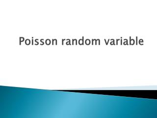 Poisson random variable