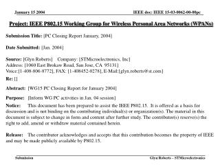 Project: IEEE P802.15 Working Group for Wireless Personal Area Networks (WPANs)