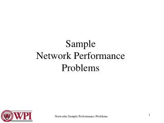 Sample Network Performance Problems