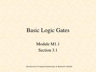 Basic Logic Gates