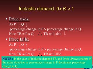 Inelastic demand 0&lt; Є &lt; 1