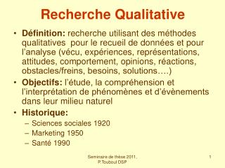 Recherche Qualitative